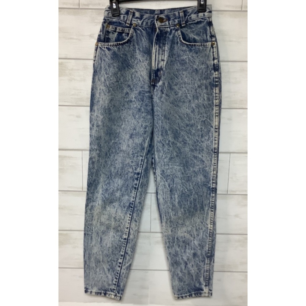 Vintage Chic Denim Jeans 80s High-Waisted Mom Tapered Acid Wash Womens 7 USA